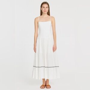 Tanya Taylor white sleeveless spaghetti strap maxi dress